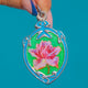 Extraordinary Art Nouveau Era Silver & Enamel Slider Locket - Blue, Green & Pink Whiplash & Rose Motif