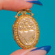 Pretty Edwardian 9ct Gold Engraved Oval Locket, Scrolled Bail