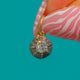 Georgian 9ct Gold & Silver Collet Set Diamond Charm