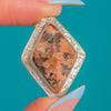 Victorian Silver Engraved Agate Lozenge Pendant