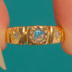 18ct Gold Opal Rose-Cut Diamond Star-Set Gypsy Ring
