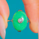 Art Deco 18ct White Gold Jade Diamond "Target" Style Cocktail Ring