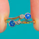 Art Deco 18ct Gold & Platinum Sapphire Diamond Twist Ring