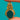 Victorian Gold spinner watch key, close-up of the Bloodstone and engraved frame