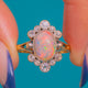 18ct Gold Opal & Diamond Cluster Ring, view 1