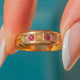 Victorian 15ct Gold Ruby Pearl Gypsy Ring, c.1900