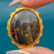 Antique 18ct Gold Engraved Jasper Pendant