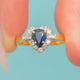 Vintage 18ct Gold Sapphire Diamond Heart Cluster Ring