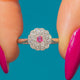 Edwardian Platinum Ruby Diamond Flower Cluster Ring