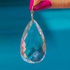 Antique Silver Faceted Rock Crystal Pear Pendant, 61.90ct
