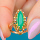 Arts & Crafts Era 14ct Gold Green Chalcedony Ring