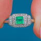 Platinum Art Deco Emerald & Diamond Ring