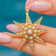 Victorian 18ct Gold Pearl & Diamond Star Pendant c.1890