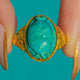 Art Deco 22ct Gold Archaeological Revival Faience Scarab Beetle Ring