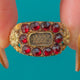 Georgian Garnet Mourning Ring (Double Obituary) in 18ct Gold c.1827
