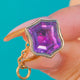 Victorian 9ct Gold Purple Foiled Amethyst Watch Key Charm
