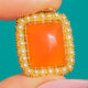 Georgian 9ct Gold Cased Carnelian & Natural Pearl Cluster