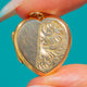Art Deco 9ct Gold Engraved Heart Locket Pendant