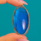 Morpho butterfly wing pendant, front