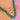Malachite necklace worn close to the neckline