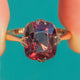 Art Deco Era 9ct Gold Garnet Cushion Solitaire Ring 3.40ct