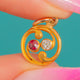 Art Nouveau 18ct Gold Ruby Diamond Swirl Charm
