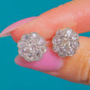 Antique 18ct Gold Diamond Cluster Earrings, 1.40ct Diamonds