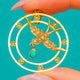 Victorian 9ct Gold Pearl & Turquoise Roundel Pendant, Bird and Flowers