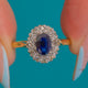 18ct Gold Natural Sapphire Diamond Cluster Engagement Ring