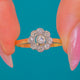 Antique 18ct Gold Diamond Daisy Cluster Ring, 0.50ct