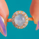14ct Gold Star Sapphire & Diamond Cluster Ring - 1.85ct Lilac-Grey Star Sapphire