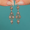 Antique 18ct Gold Rose-Cut Rock Crystal Day & Night Chandelier Earrings