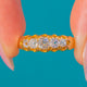 18ct Gold 1.00ct Old Mine Cut Diamond 5 Stone Boat Ring