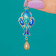 Art Nouveau Silver Blue Enamel Pearl Drop Pendant
