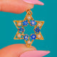 9ct Gold Sapphire & Pearl Star Pendant