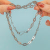 Georgian Sliced Steel Necklace with Fish-Hook Clasp