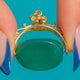 Antique 9ct Gold Chrysoprase Spinner Fob Pendant c.1903