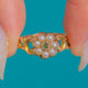 12ct Gold Emerald Pearl Cluster Ring c.1857