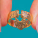 9ct Gold Heart Engraved Band Padlock Ring c.1914