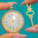 Swiss Silver Antique Ladies Pocket Watch with Gold Details & Winding Key