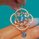 Antique Edwardian 9ct Gold Sapphire Drop Pendant with Leaf Motifs