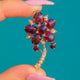 Antique 8ct Gold Rose-Cut Garnet & Pearl Flower Pendant
