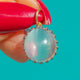 Antique Moonstone Cabochon Charm, 9ct Gold & Silver