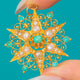 Victorian 15ct Gold Turquoise & Pearl Star Pendant