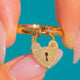 Vintage 9ct Gold Heart Padlock Ring