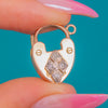 Art Deco 9ct Gold Diamond Lozenge Padlock Pendant