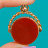 9ct Gold Edwardian Bloodstone & Carnelian Spinner Fob c.1906
