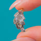 Antique 15ct Gold & Silver Rose Cut Diamond Leaf Charm, 0.30ct