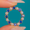 Vintage 9ct Gold Sapphire Pearl Roundel Pendant