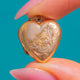 Victorian 9ct Gold Engraved Heart Locket